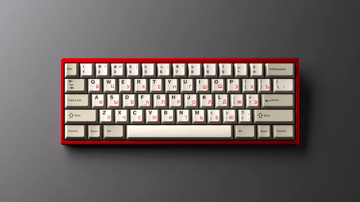 GMK CYL Black Snail Red Cyrillic Alphas